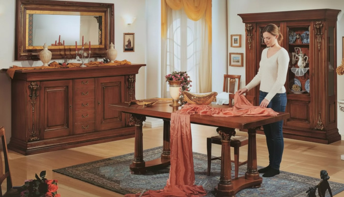 Esszimmer Set Esstisch Kommode Vitrine Spiegel Luxus Klassische Möbel