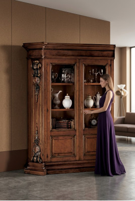 Massivholz Braunes Bücherregal Wohnzimmer Möbel Braun Luxus Schrank