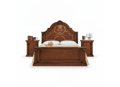 Schlafzimmer Bett Holz 160x200 Betten Braun Doppelbett Möbel