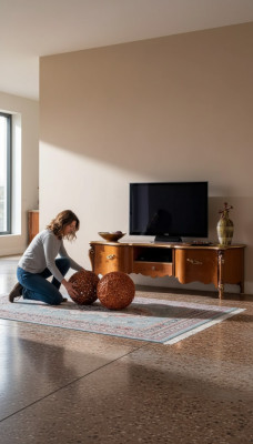 TV-Ständer rtv sideboard tisch holz wohnzimmer braun tv möbel neu