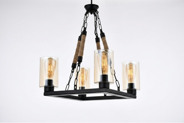 Lüster Deckenleuchter Kronleuchter Deckenlampe Lampen Glas Schwarz