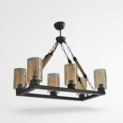 Lüster Deckenleuchter Kronleuchter Deckenlampe Lampen Glas Schwarz