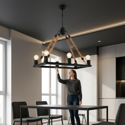 Deckenleuchter Lüster Kronleuchter Deckenlampe Lampen Schwarz Modern