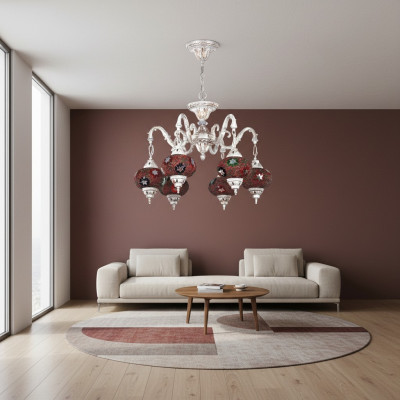 Deckenleuchter Luster Art Kronleuchter Deckenlampe Lampen Glas Weiß