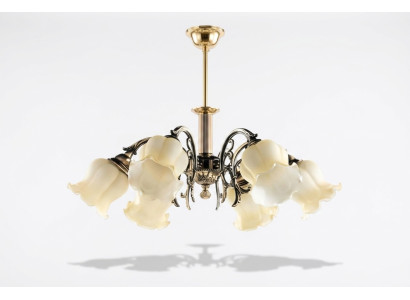 Lüster Deckenleuchter Kronleuchter Deckenlampe Lampen Silber Beige