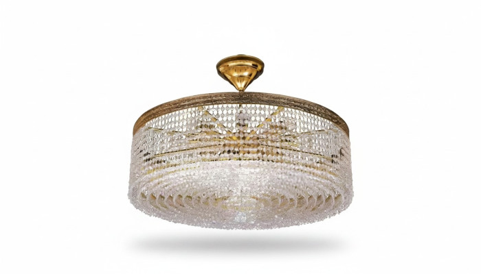 Luxus Deckenleuchter Lüster Kronleuchter Deckenlampe Gold Kristall Lampe