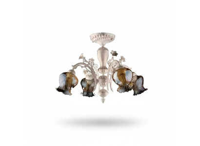 Deckenlampe Deckenleuchter Blumen Lüster Kronleuchter Lampe Glas