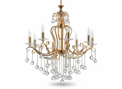 Luxus Deckenleuchter Lüster Kronleuchter Deckenlampe Kristall Gold