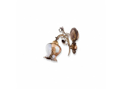 Wandlampe Wandleuchten Blumen Wandleuchte Lüster Wand Lampe Braun Glas
