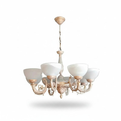 Kronleuchter Deckenleuchter Lüster Deckenlampe Lampen Glas Beige Art