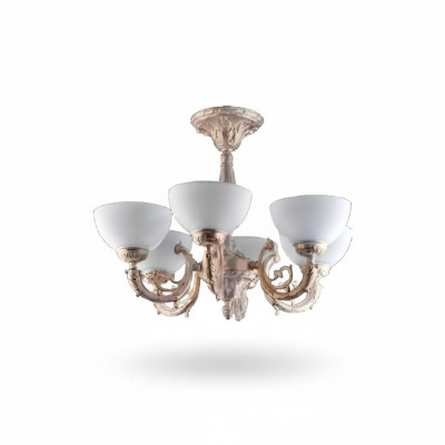 eckenlampe Lüster Deckenleuchter Kronleuchter Lampe Glas Beige Art