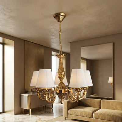 Lüster Kronleuchter Deckenleuchter Deckenlampe Lampen Zink Gold Art