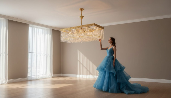 Luxus Lüster Deckenleuchter Kronleuchter Deckenlampe Gold Kristall Lampe