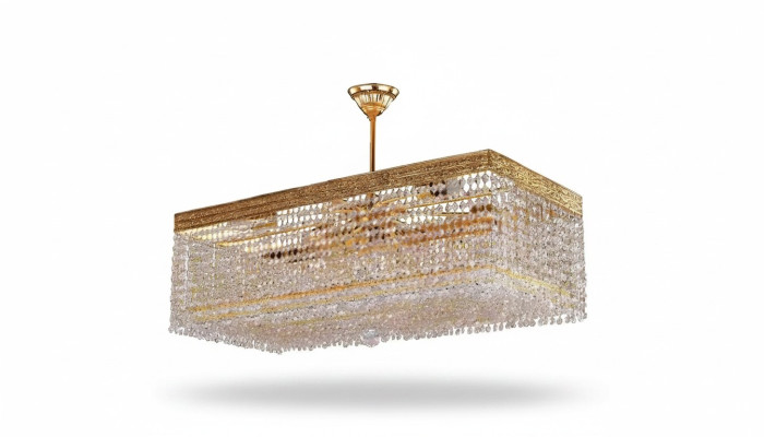 Luxus Lüster Deckenleuchter Kronleuchter Deckenlampe Gold Kristall Lampe