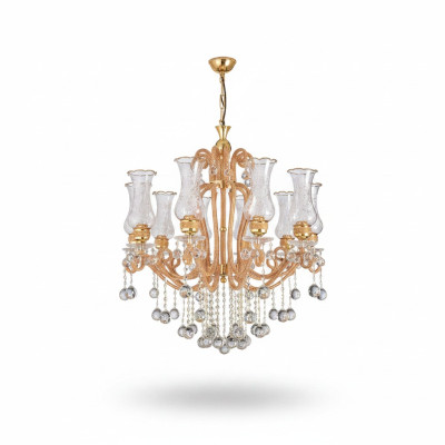 Luxus Deckenleuchter Lüster Kronleuchter Deckenlampe Kristall Gold Lampe