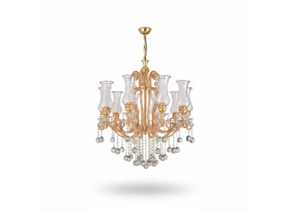 Luxus Deckenleuchter Lüster Kronleuchter Deckenlampe Kristall Gold Lampe