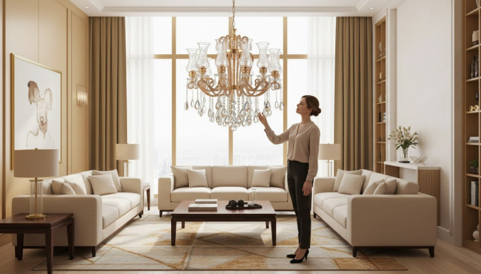 Luxus Lüster Kristall Deckenleuchter Kronleuchter Deckenlampe Gold Lampe