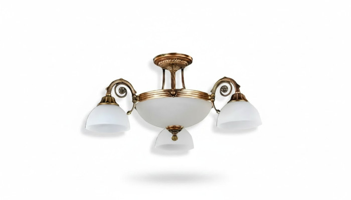 Lampen Deckenleuchter Lüster Kronleuchter Weiß Deckenlampe Glas Gold