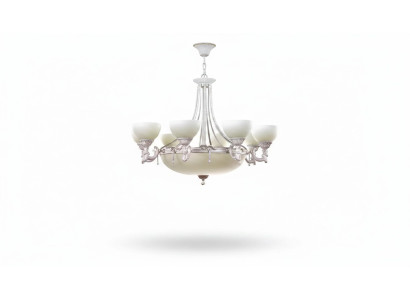 Lampen Deckenleuchter Lüster Kronleuchter Weiß Deckenlampe Glas Modern