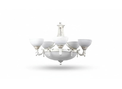 Deckenleuchter Luster Kronleuchter Deckenlampe Weiß Glas Lampen 70x77cm