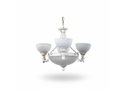 Kronleuchter Deckenleuchter Lüster Modern Deckenlampe Weiß Glas Lampen