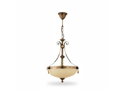 Lüster Deckenleuchter Lampe Deckenlampe Kronleuchter Glas Beige Art