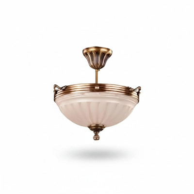 Deckenleuchter Lampe Beige Deckenlampe Lüster Kronleuchter Glas Art