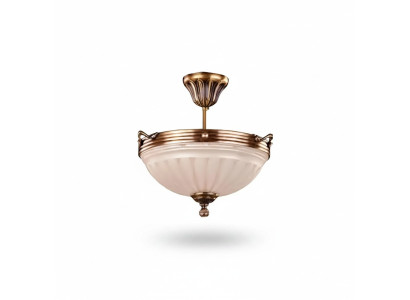 Deckenleuchter Lampe Beige Deckenlampe Lüster Kronleuchter Glas Art