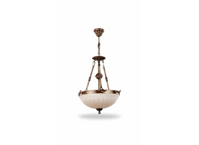 Lüster Deckenleuchter Lampe Beige Deckenlampe Kronleuchter Glas Gold