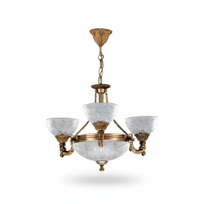 Deckenlampe Lüster Deckenleuchter Lampe Kronleuchter Glas Grau Gold