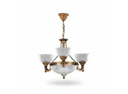 Deckenlampe Lüster Deckenleuchter Lampe Kronleuchter Glas Grau Gold