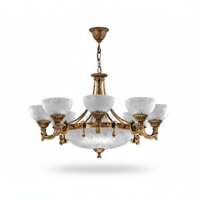 Deckenlampe Lüster Deckenleuchter Lampe Kronleuchter Glas Gold Grau