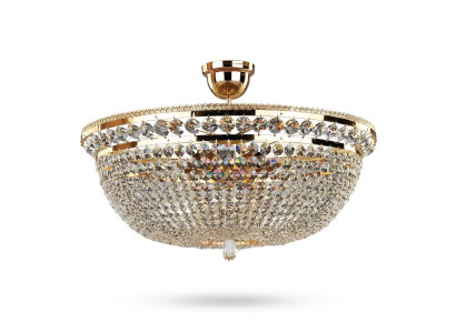 Runde Kristall Leuchte Deckenlampe Luxus Lüster Deckenleuchter Gold Kronleuchter