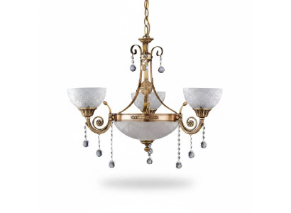 Kronleuchter Lampe Deckenlampe Lüster Deckenleuchter Glas Gold Grau