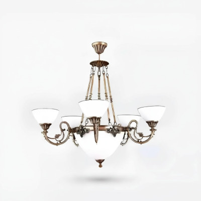 Deckenlampe Deckenleuchter Kronleuchter Lampe Lüster Glas Art Weiß