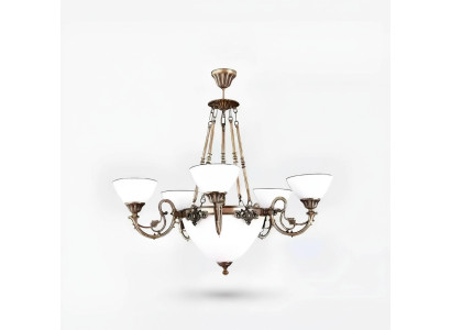 Deckenlampe Deckenleuchter Kronleuchter Lampe Lüster Glas Art Weiß