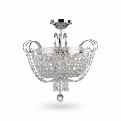 Deckenlampe Lüster Kristall Deckenleuchter Lampe Kronleuchter Silber