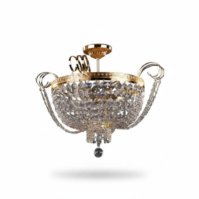 Deckenleuchter Luxus Kronleuchter Deckenlampe Lüster Gold Kristall