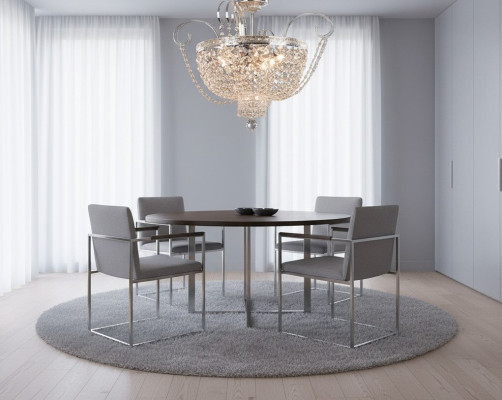 Lüster Deckenleuchter Luxus Kronleuchter Deckenlampe Silber Kristall