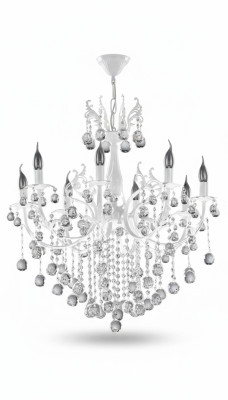 Luxus Deckenleuchter Weiß Kronleuchter Deckenlampe Lüster Kristall Lampe
