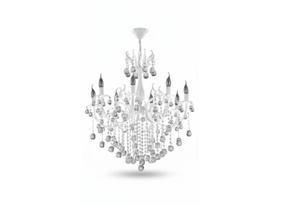 Luxus Deckenleuchter Weiß Kronleuchter Deckenlampe Lüster Kristall Lampe
