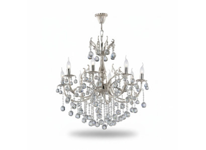 Deckenleuchter Luxus Silber Kronleuchter Deckenlampe Lüster Kristall Lampe