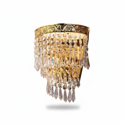 Lüster Deckenleuchter Luxus Gold Kronleuchter Deckenlampe Kristall Art