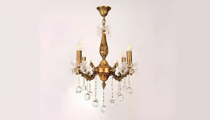 Kronleuchter Deckenleuchter Luxus Gold Deckenlampe Lüster Kristall Art