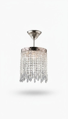 Lüster Deckenleuchter Kronleuchter Silber Deckenlampe Kristall Lampe