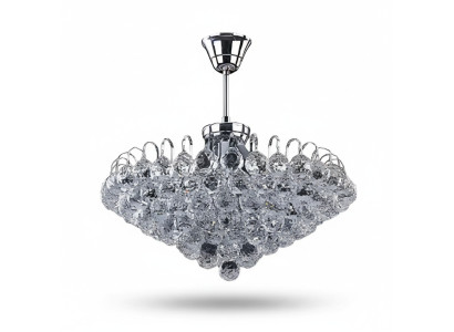 Lüster Deckenleuchter Kronleuchter Silber Deckenlampe Kristall Lampe