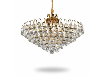 Deckenleuchter Luxus Gold Kronleuchter Deckenlampe Lüster Kristall Art