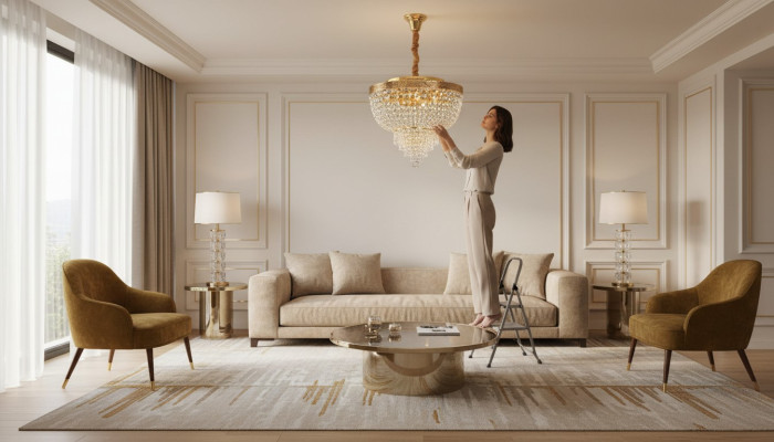 Kronleuchter Deckenleuchter Luxus Gold Deckenlampe Lüster Kristall Art
