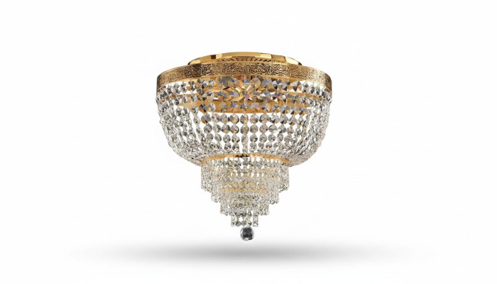 Kronleuchter Deckenleuchter Luxus Gold Deckenlampe Lüster Kristall Art