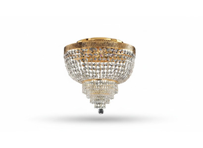 Kronleuchter Deckenleuchter Luxus Gold Deckenlampe Lüster Kristall Art